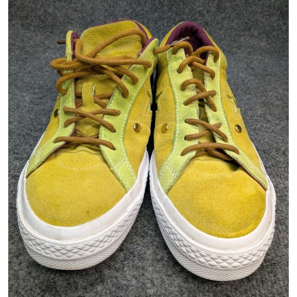 Converse One Star 161616C Suede Yellow Green Burgundy Shoes Mens 8 Womens 10